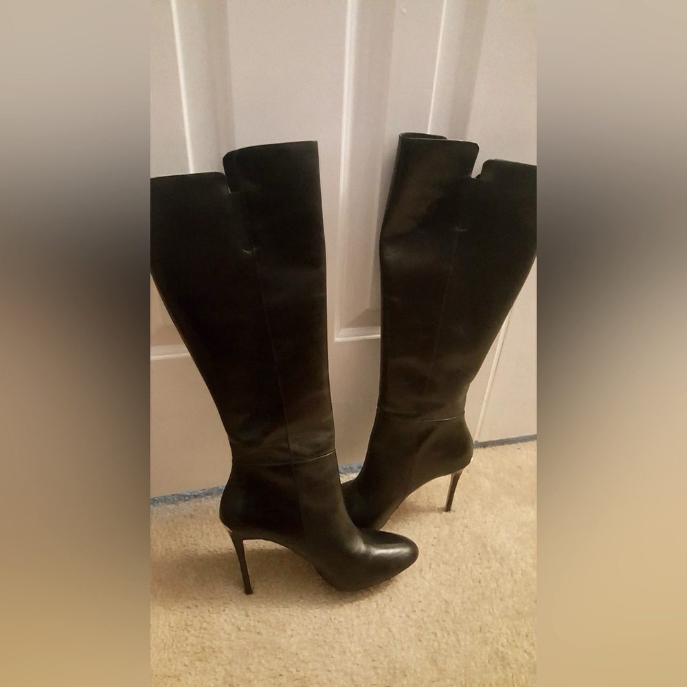 Michael Kors Leather Clara Knee High stiletto Boot Size 9 - Picture 1 of 9